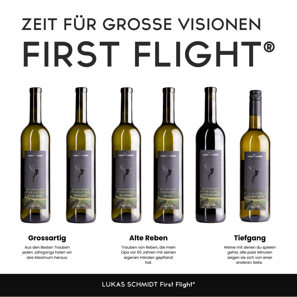 6er Probierpaket First Flight® "Zeit für große Visionen" - Lukas Schmidt Wein